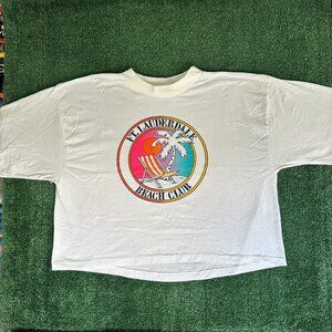 Vintage 80s Fort Lauderdale T-Shirt Beach Club Crop Top Tee